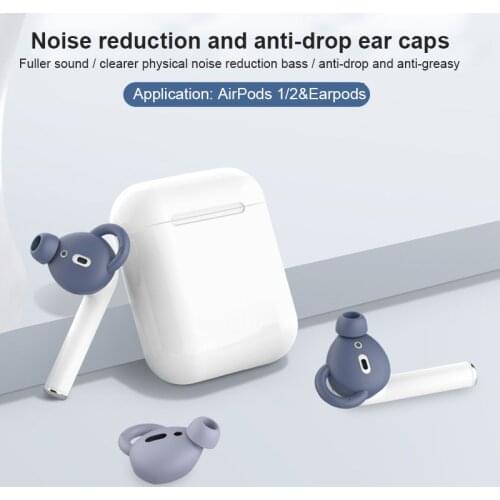 1Pair For AirPods 1/2 Anti-slip Earphone Cover Soft Silicone Ultra-light Protective Earhooks For Apple AirPods Dropshipping