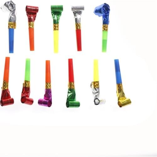 10pcs/set Noise Maker Little Blowout Plastic Whistle Childrens Birthday Party Supplies