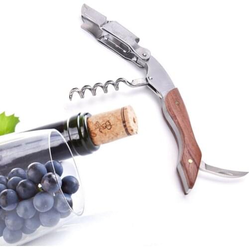 2017 New Wood Handle Professional Wine Opener Multifunction Portable Screw Corkscrew Wine Bottle Opener Kitchen Cook Tools