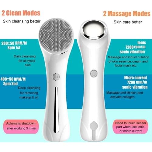 3 in 1 Face Cleansing Brush Silicone Facial Brush Pore Cleaner Face Massage Skin Care Waterproof Facial Brush