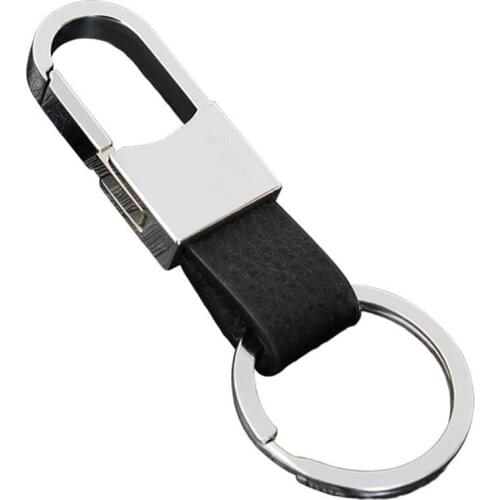 Adeeing Fashion Metal Car Key Rings Men Leather Car Keychain Key Ring Cover Chain Keychains for Car Keys Auto Accessories