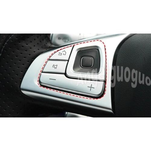 Car steering wheel Button knob Trim Cover Sticker for Mercedes benz 2016-2018 E class W213