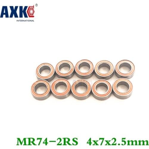 Axk Free Shipping 50 Piece/lot Miniature Bearing Mr74-2rs,mr74zzs 4x7x2.5mm Shigh Precision