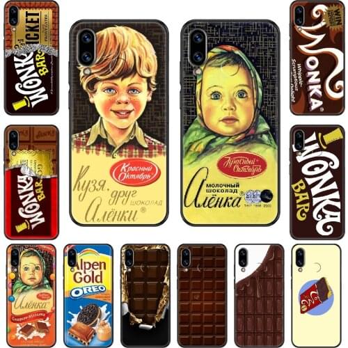 Alenka Bar Wonka Chocolate Custom Phone case For Huawei Honor Mate 5 7 8 9 10 20 i A X Lite Pro black soft cover painting