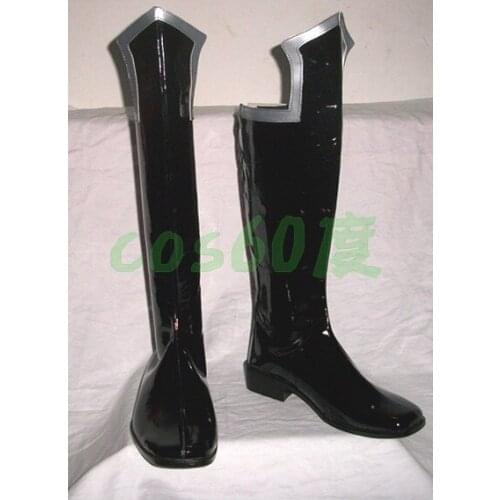 Trinity Blood Abel Nightroad Black Cosplay Shoes Boots S008