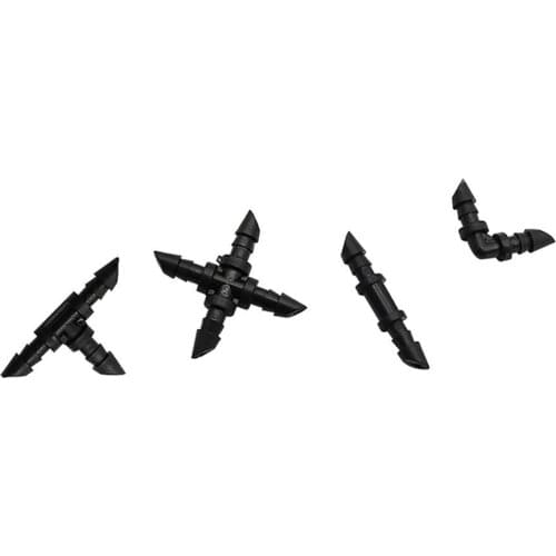 40 Pcs 4/7mm Hose Barbed Oblique Head Connectors Garden Water Tee Cross Straight Elbow Type Connectors Pipe Connecting Fittings