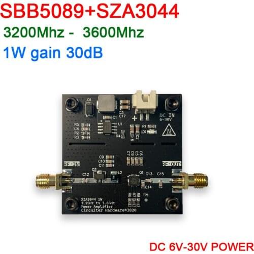DYKB SBB5089+SZA3044 3200Mhz - 3600Mhz 3.5G Microwave RF Power Amplifier 1W gain 30dB for Ham Radio