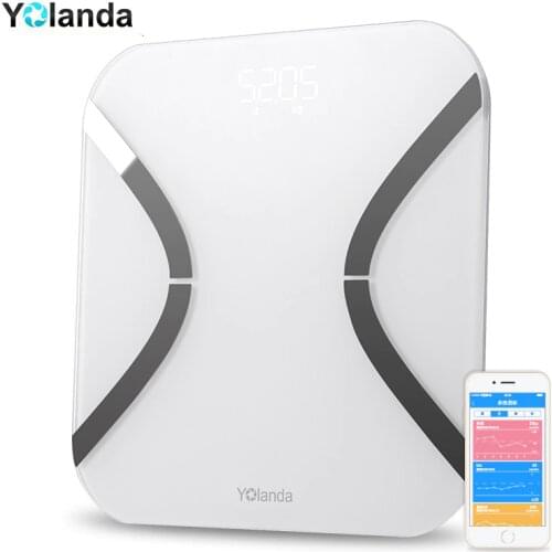 Hot Yolanda Smart Weight Body fat Scale Balance Digital Bathroom Weighing Bmi Scales Floor Household Electronic Bluetooth Scale