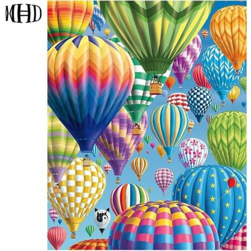 Colorful Balloon Pattern Full & Square DIY 3D Diamond Embroidery 5D Diamond Painting Mosaic Digital Diamond Cross Stitch Sticker
