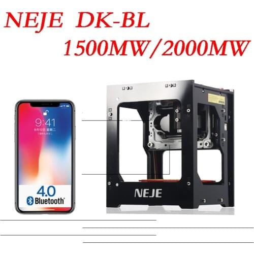 Hot selling NEJE DK-BL 405nm 1500mw/2000mw high power DIY mini cnc bluetooth laser engraver router machine for depth engraving