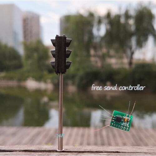 3 PCS HO Scale Model Traffic Lights/Operating Pole Mount Overhead Traffic Lights with Controller/Train Railway/Railroad Layout