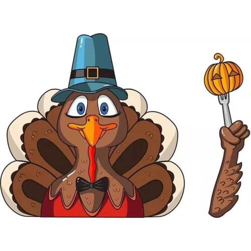 Thanksgiving Windshield Wiper Decals Rear Window Wiper Decal Stickers Rear Wiper Stickers Cute Turkey Waving
