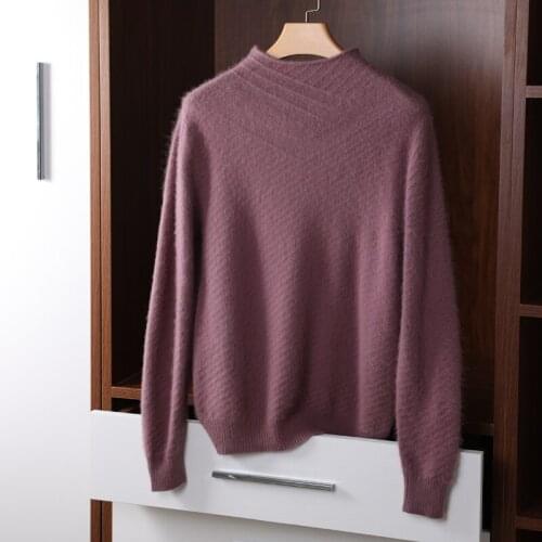 2021 new pullover womens autumn and winter thick sweater mink velvet knitted long-sleeved jacket mink velvet warm sweater