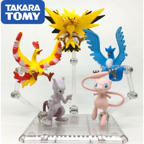 Genuine Pokemon Action Figure MC Generation Zapdos Mew Articuno Moltres Mewtwo Doll Toy Collections Kids Gifts