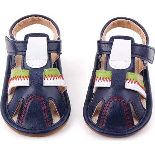 Bobora Summer PU Sandals Boys Sandals Solid Color Soft Soled Anti-Slip Children Kids Shoes Summer Beach Sandals