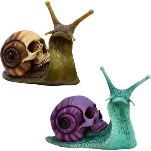 Snail Skull Sculpture Gothic Decoration Snail Statue Patio Figurine Crafts Home Decoration Halloween Accessories