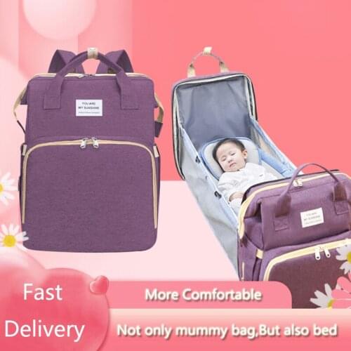 Diaper Bag Moms and Dads Backpack Foldable Waterproof Baby Bed Travel Bag Baby Changing Bag Baby Nest with Mattress