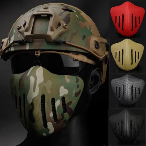 Tactical Half Face Mask Military Airsoft CS War Games Masks Paintball Shooting Protective Mask Multicam Camo