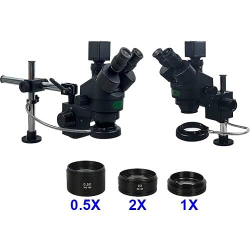 38MP Universal Stand 3.5-90X Trinocular Stereo Zoom Microscope HDMI Digital USB Camera 144 LED Light Soldering Repair Tool