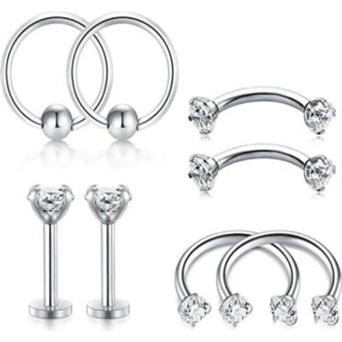 Tragus Cartilage Rook Earrings-Nose Rings Hoop Nose Eyebrow Piercing Ring Helix Daith Earrings Surgical Steel Body Piercing