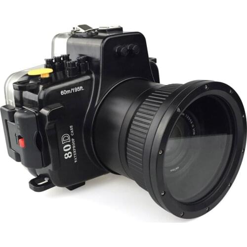 40m 130ft Waterproof Box Underwater Housing Camera Diving Case for Canon EOS 80D 18-135mm Lens Digital DSLR Bag Cover