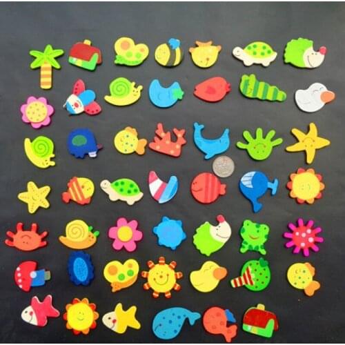 Highquality Cute Portable Kids Wooden Alphabet Fridge Magnet Child Educational Toy Animal Cartoon Colorful Kids Homesupplies