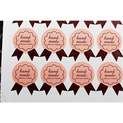 Ynaayu 60pcs/set Sticker Handmade Pudding Cups Paper Packaging Label For Cookie Gift Stickers