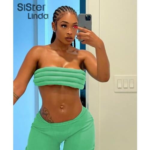 Sisterlinda Sexy Strapless Y2K Mini Tank Top Women Sleeveless Backless Slim Stretch Wild Basic Female Vacation Clubwear Vest2021