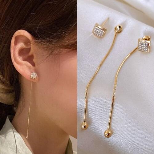 Korean Style Long Tassel Earrings for Women 2021 New Crystal Earrings Fashion Wild Elegant Exquisite Trend Earrings Jewelry