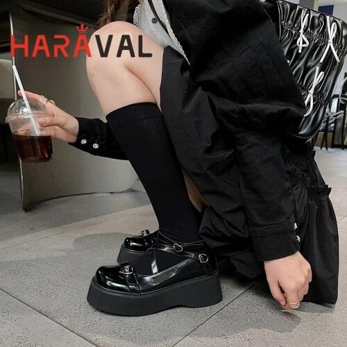 HARAVAL Women Pumps Shoes Thick Heels Mary Janes Classics Solid Office & Career Buckle Strap Fashion Elegant Women Pumps A276