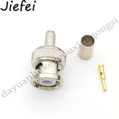100Sets High quality Brass 3-Piece BNC Male RG58 Plug Crimp Connectors