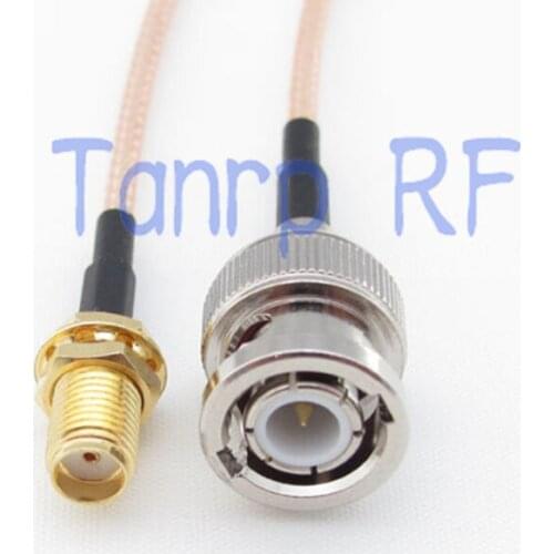 2PCS 20inch BNC male plug to SMA female jack RF adapter connector 50CM Pigtail coaxial jumper cable RG316 extension cable