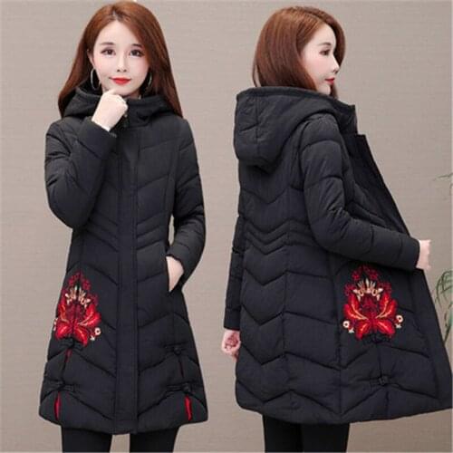 2020 Fashion Plus Size 6XL Winter Jackets Womens Parka Casual Hooded Warm Outerwear Winter Coats female Overcoats V1130