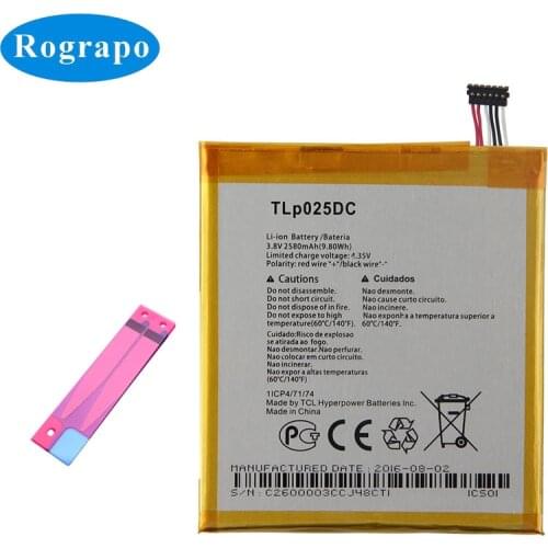 2580mAh TLp025DC Battery For Alcatel Pixi 4 6.0 OT 9001A 9001X 9001D 8050D OT-8050 Baterij Batterie Mobile Phone Batteries