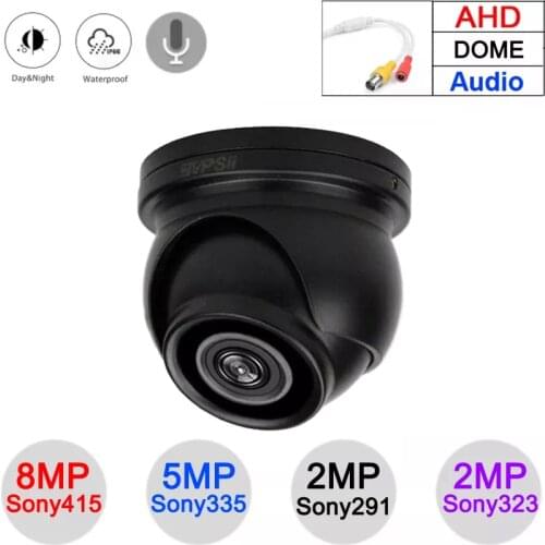 4pcs a Bag 12pcs Infrared Leds 5mp,4mp,2mp 1080p IP66 Black Metal Face Detect Waterproof Mini Dome AHD CCTV Surveillance Camera