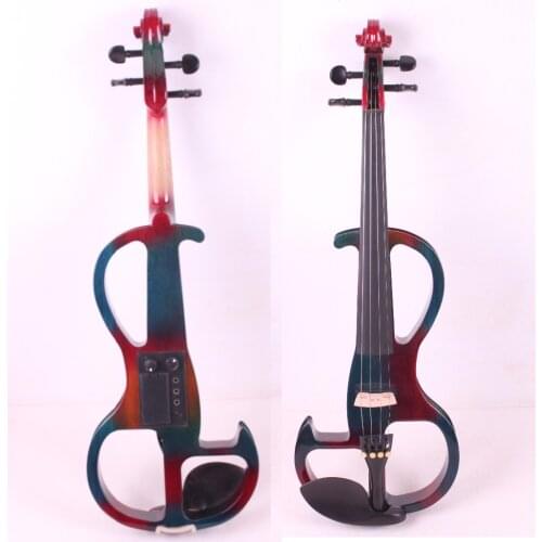 4 strings 4/4 Electric Violin Silent Pickup Fine tone parts include New Golden Color #8-21blue color