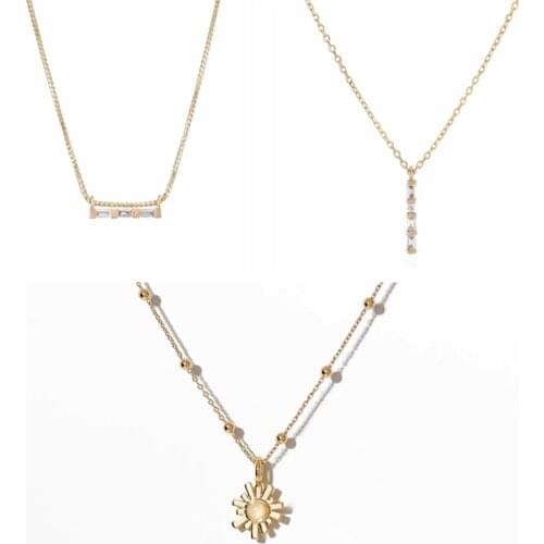 Aide 2021 Trend 925 Sterling Silver Necklaces For Women Clavicle Chain Mothers Gifts Jewelry Necklace Sun Pendant Collars CZ