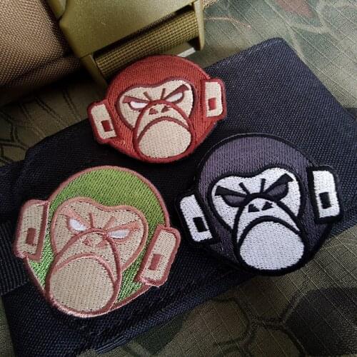 American Tactical Monkey Embroidery Velcro Patch Cloth Patch Sticker Tactical Badge Armband Outdoor Army Fan Bag Sticker