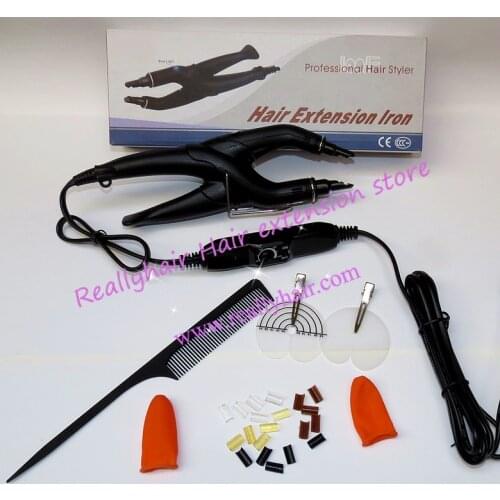 Free shipping Pink Loof Hair Extension Fusion Iron L-668-Control Hair Extension Tool Kits