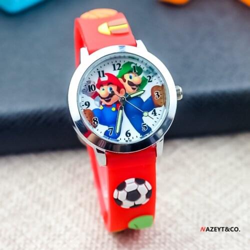 Super Mario New Childrens Silicone Watch Mario Brothers 3D Cartoon Anime Game Character Quartz Electronic Watch Birthday Gifts