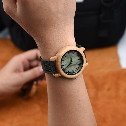 DODO DEER Men Women Bamboo Watches Simple Wooden Watch Nylon Straps Handmade Fashion Quartz Men Ladies Wrist Watch Male Oem A23