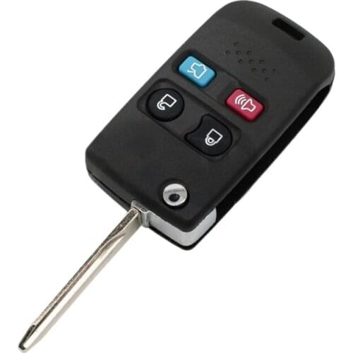 Flip Key Shell+Key Blank Refit Remote Key Fob 4 Button Fit for Ford Mercury Mazda