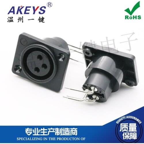 CT-308F 3-core elbow Microphone jack Square audio amplifier connector