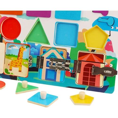 Kids Busy Board Montessori Training Toy Lock Cognition Toys Busy Board