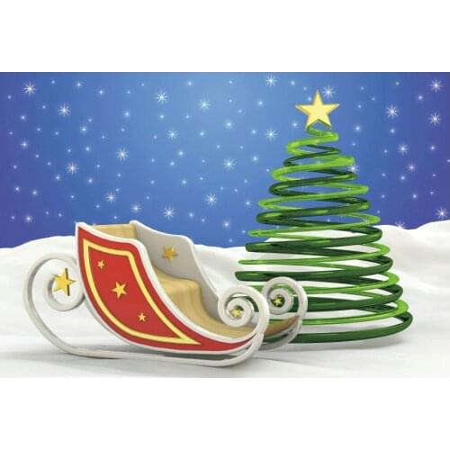 Christmas Backdrop Cartoon Winter Stars Sleigh Photography Background Family New Year Xmas Party Decor Photo Booth Studio Prop