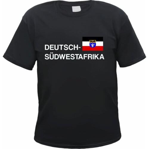 German South West Africa Capital Letters with Flag T-Shirt. Summer Cotton Short Sleeve O-Neck Mens T Shirt New S-3XL