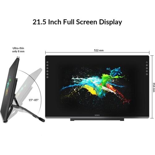 VEIKK VK2200 21.5 Inch NEW Graphic Drawing Monitor Full-Laminated Technology Pen Display with 8192 Levels Pen Pressure