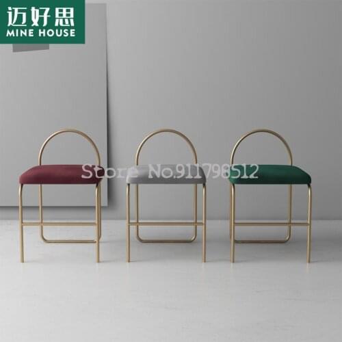 Ins style simple dressing stool shoe changing stool light luxury makeup stool Nordic cute net red cloakroom dressing table stool