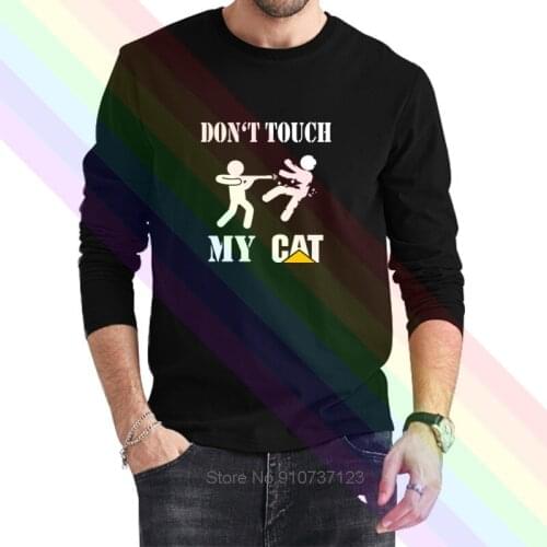 Don't Touch My Caterpillar Logo Classic Black T-Shirt 2021 Newest Summer Mens Long Sleeve Popular Tees Shirt Tops Novel Unisex