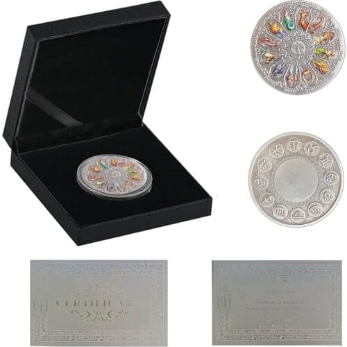 Beautiful Zodiac Constellation Silver Coins Collectibles Gifts Non-Currency W/ Luxury Box